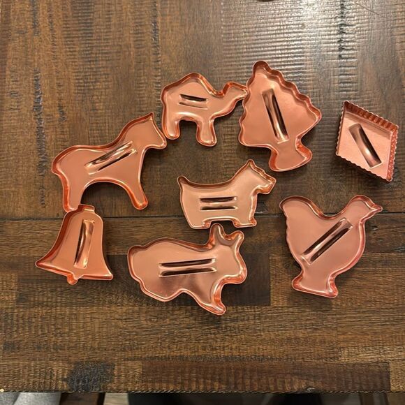 Copper Plated Cookie Cutters set of 8 - Picture 4 of 4
